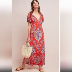 Anthropologie Akemi + Kin  Corriea‎ Red Maxi Dress Size Small